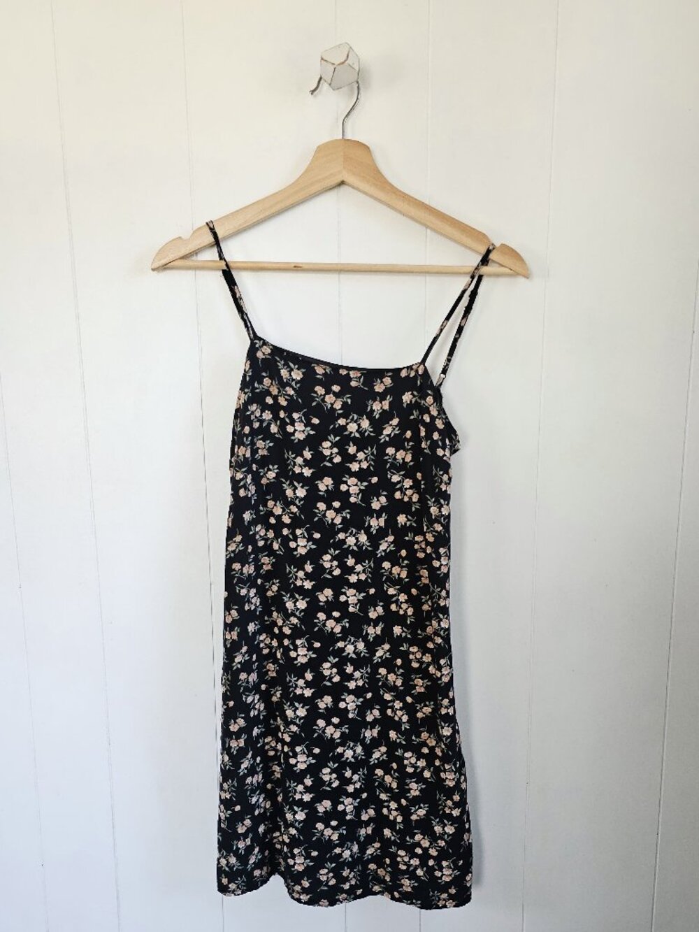 AEO Navy Floral Slip Dress